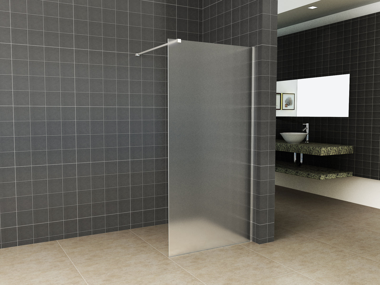 Conjunto de perfil Slim Wiesbaden + barra estabilizadora 120cm cromada