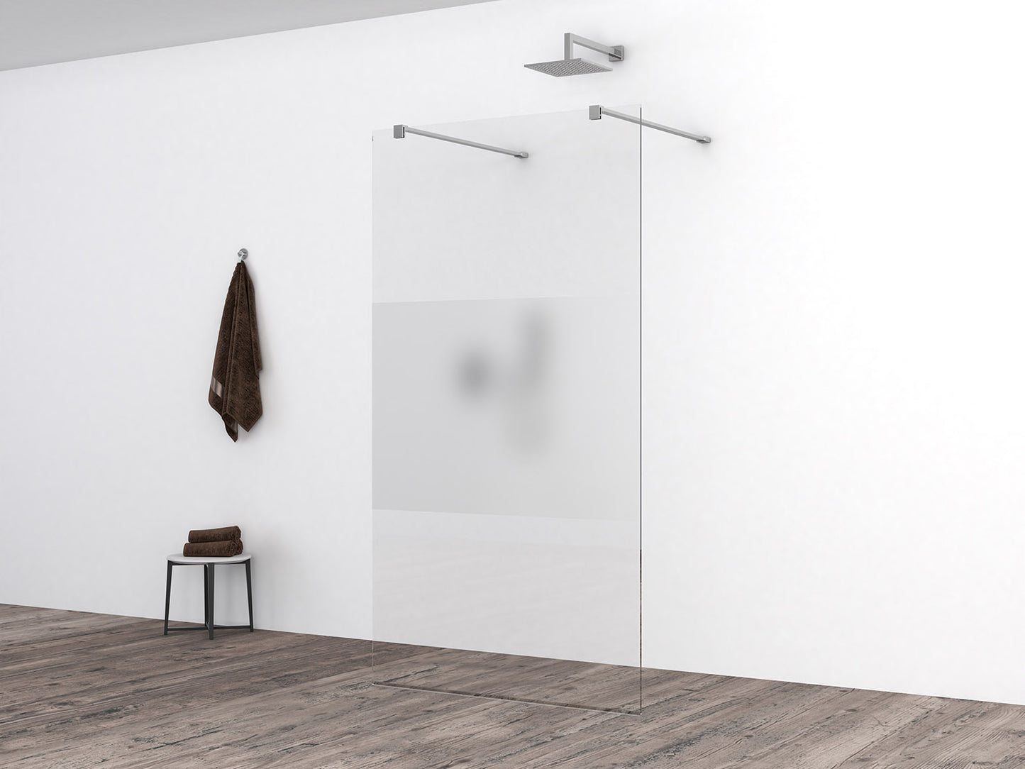 Slim glasplaat 1100 x 2000 x 8 mm nano helder glas met melkglas middenband - WDtegels