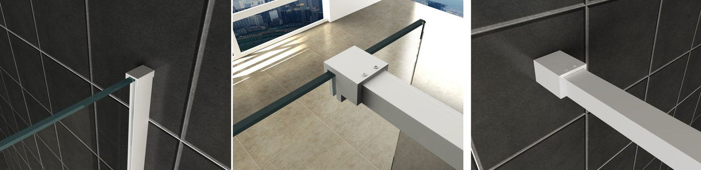 Slim profielset met stabilisatiestang 120 cm mat wit - WDtegels