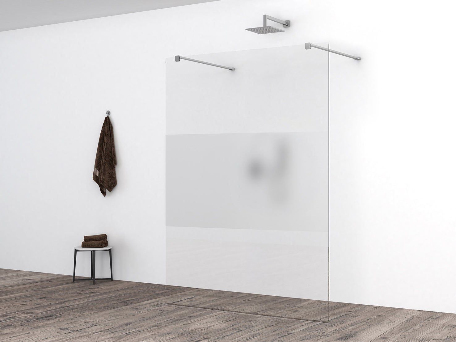 Slim glasplaat 1400 x 2000 x 8 mm nano helder glas met melkglas middenband - WDtegels