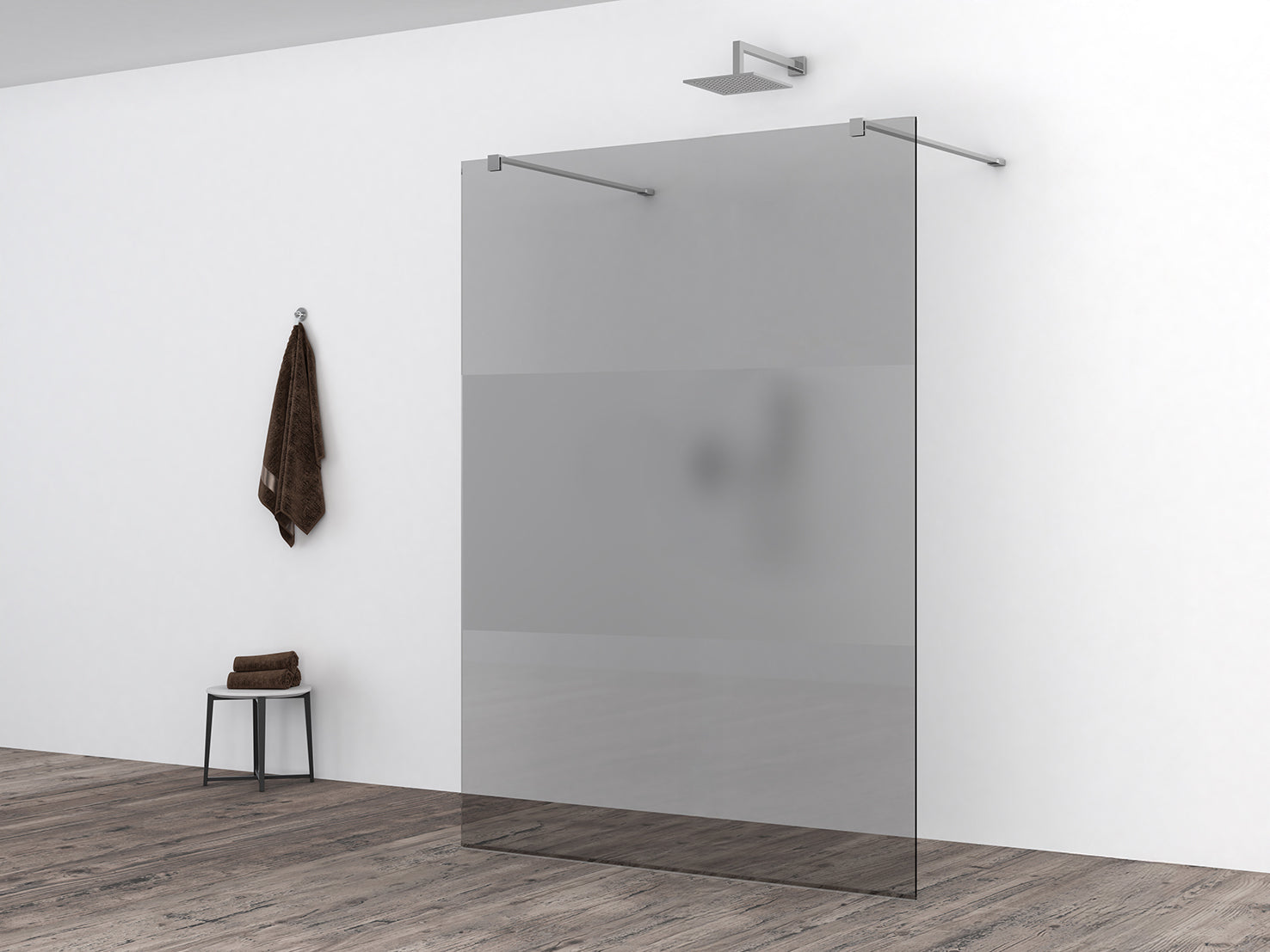 Slim glasplaat 1400 x 2000 x 8 mm nano rookglas met melkglas middenband - WDtegels