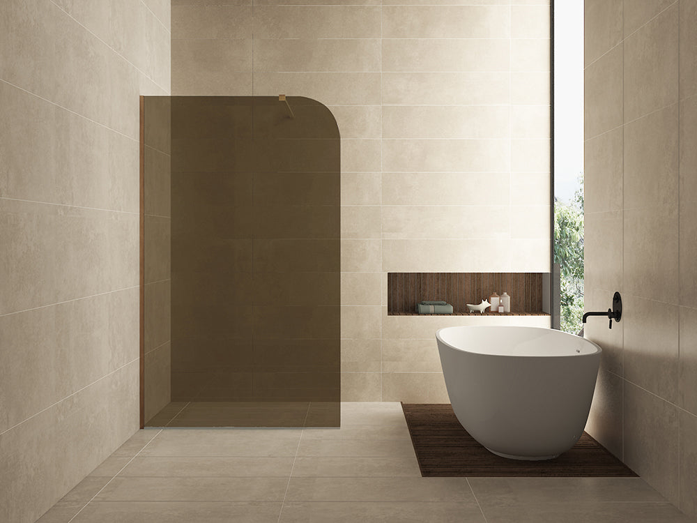 Curvea inloopdouche 120x200cm 8mm Nano vintage brons glas