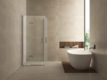 Double douchecabine hoekinstap met 2 draaideuren 90x90x200cm 8mm Nano helder glas Chroom