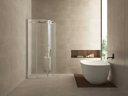 Entra douchecabine kwartrond met 2 schuifdeuren 90x90x200cm 8mm Nano helder glas Chroom - detailfoto