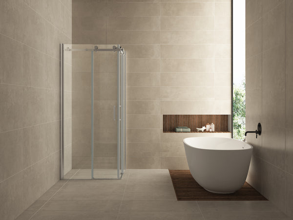 Entra douchecabine hoekinstap met 2 schuifdeuren | 90x90x200cm | 8mm Nano helder glas | Chroom