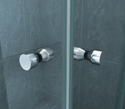 Eco hoekinstap douchecabine | 2 schuifdeuren | 90x90x190cm | 5 mm nano helder glas/chroom - WDtegels