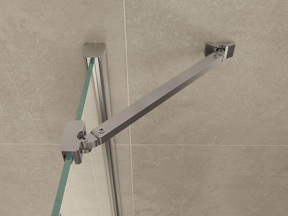 Double douchecabine kwartrond met 2 draaideuren 100x100x200cm 8mm Nano helder glas Chroom - detailfoto