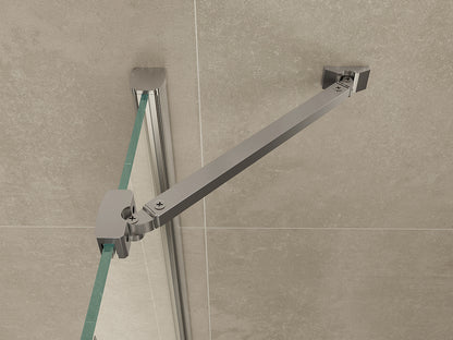 Double douchecabine kwartrond met 2 draaideuren 90x90x200cm 8mm Nano helder glas Chroom - detailfoto