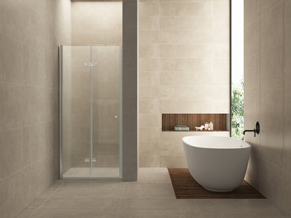 Maki nisdeur vouwbaar links 800 x 2000 x 8 mm nano helder glas/chroom - WDtegels