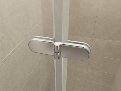 Maki nisdeur vouwbaar links 900 x 2000 x 8 mm nano helder glas/chroom - WDtegels