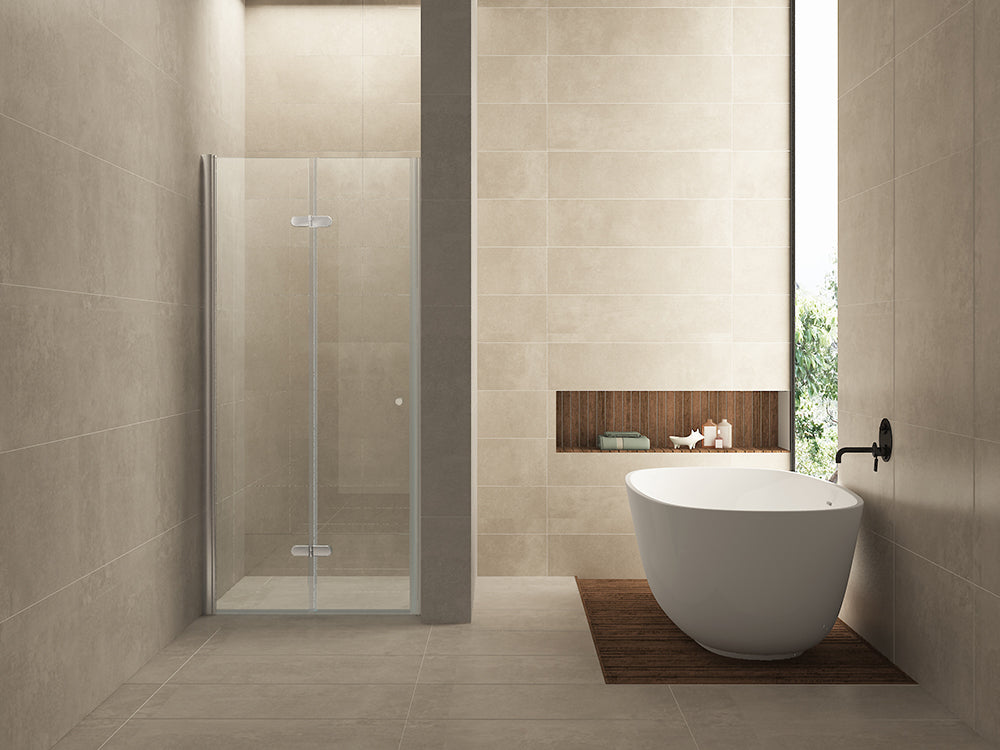 Maki nisdeur vouwbaar links 1000 x 2000 x 8 mm nano helder glas/chroom - WDtegels
