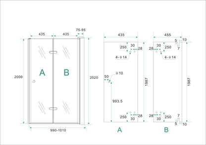 Wiesbaden vouwbare nisdeur 100x202 cm
