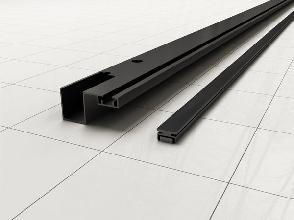 Perfil de pared Skyline con banda magnética para puerta de nicho, negro mate