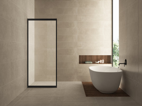 Skyline side panel for niche sliding door 800 x 2000 x 8 mm nano clear glass/matte black