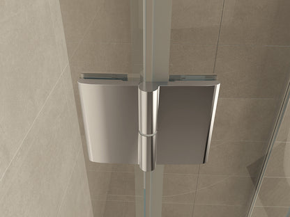 Curf douchecabine kwartrond met 1 draaideur rechts 90x90x200cm 8mm helder glas Chroom - detailfoto