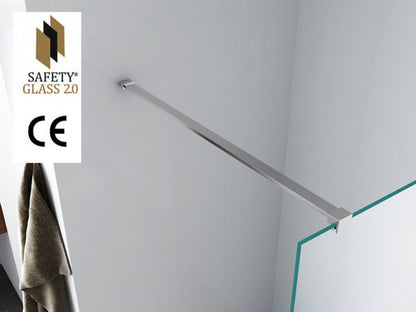 Graffic inloopdouche 1200 x 2000 x 10 mm nano safety glass folie helder glas/chroom