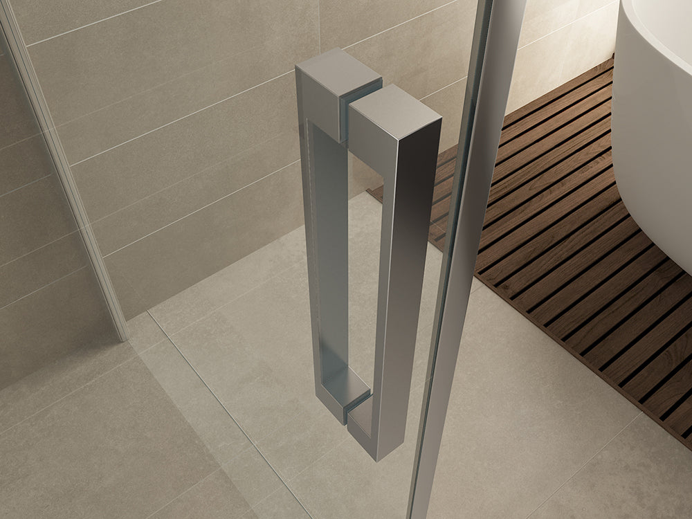 Salone douchecabine met 1 draaideur 100x100x200cm 8mm Nano helder glas Chroom - detailfoto