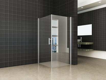 Salone douchecabine met 2 draaideuren 100x100x200cm 8mm Nano helder glas Chroom - detailfoto
