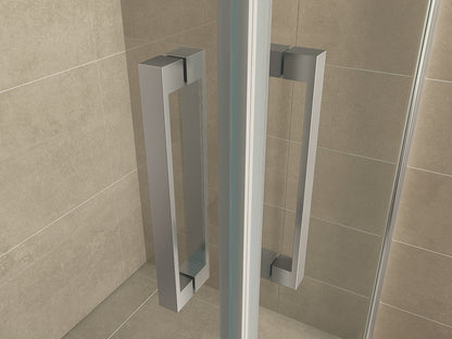 Salone douchecabine met 2 draaideuren 100x100x200cm 8mm Nano helder glas Chroom - sfeerbeeld