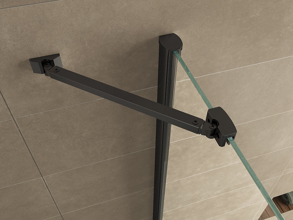Salone douchecabine met 1 draaideur 90x90x200cm 8mm Nano helder glas Mat zwart - productfoto
