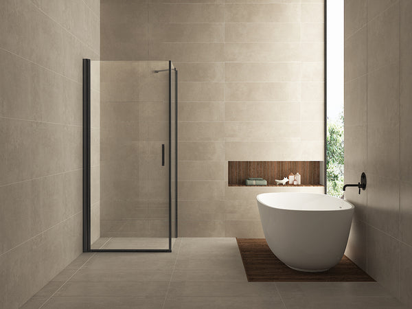 Salone douchecabine met 1 draaideur | 100x100x200cm | 8mm Nano helder glas | Mat zwart