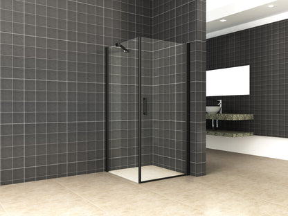 Salone douchecabine met 1 draaideur 100x100x200cm 8mm Nano helder glas Mat zwart - detailfoto