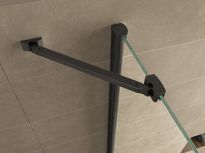 Salone douchecabine met 1 draaideur 100x100x200cm 8mm Nano helder glas Mat zwart - productfoto