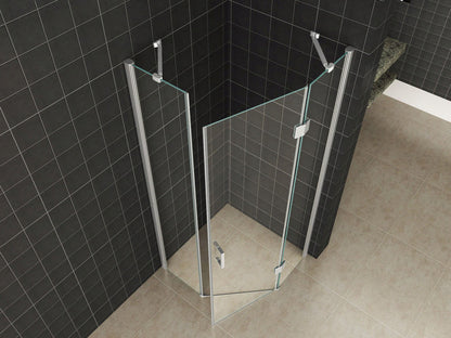 Wiesbaden 5-hoek douchecabine 8mm NANO 900x900x2000 - WDtegels