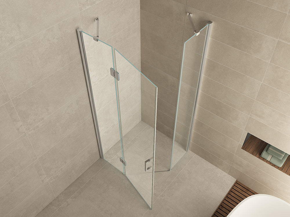 Pento cabine met 1 draaideur 1000 x 1000 x 2000 x 8 mm nano helder glas/chroom - WDtegels