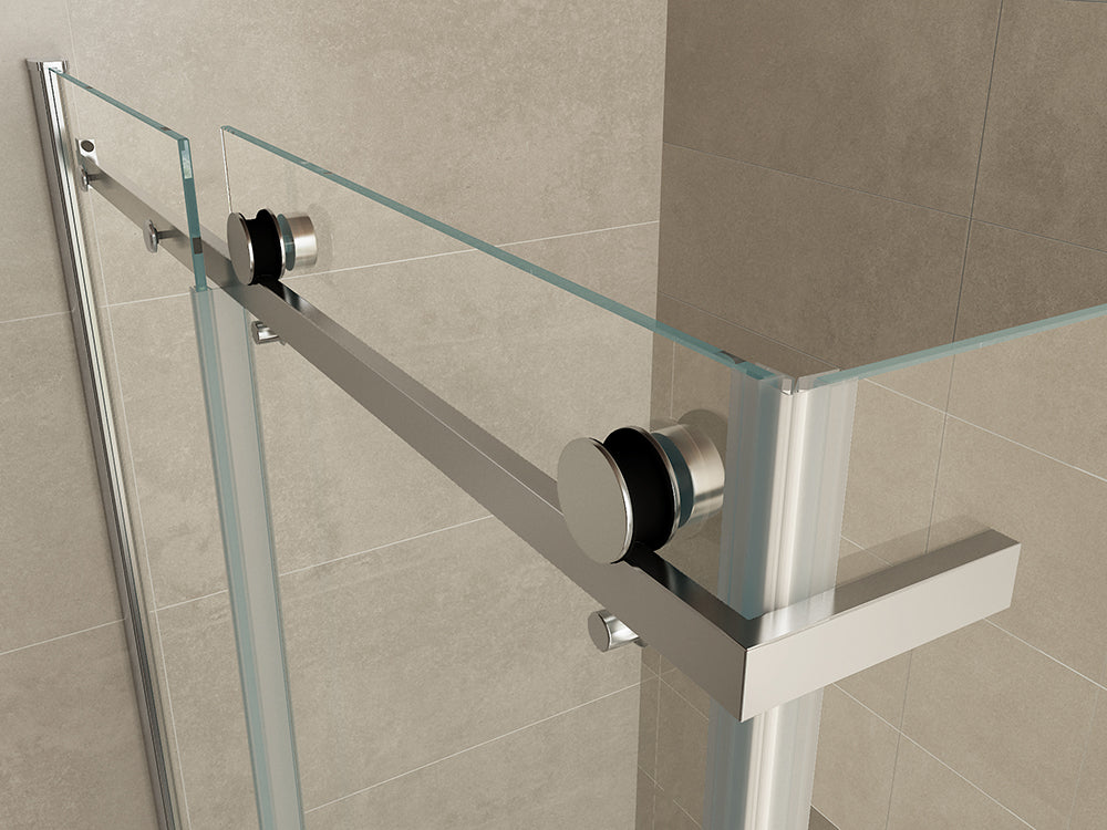 Pared douchecabine met 1 schuifdeur 120x80x200cm 8mm Nano helder glas Chroom - detailfoto