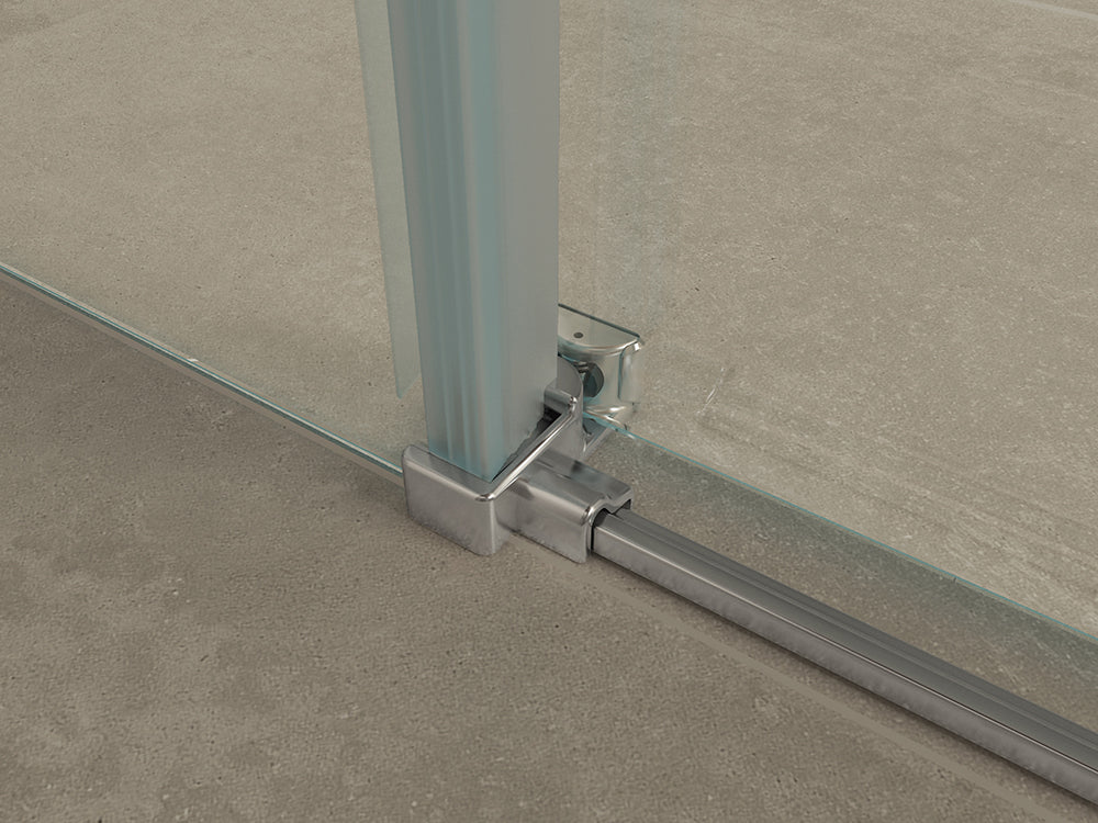 Pared douchecabine met 1 schuifdeur 120x80x200cm 8mm Nano helder glas Chroom - sfeerbeeld