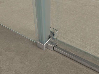 Pared douchecabine met 1 schuifdeur 120x80x200cm 8mm Nano helder glas Chroom - sfeerbeeld