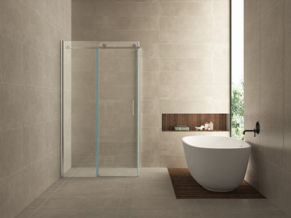 Pared douchecabine met 1 schuifdeur 120x80x200cm 8mm Nano helder glas Chroom