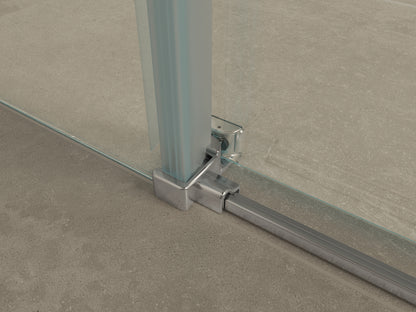 Pared douchecabine met 1 schuifdeur 120x90x200cm 8mm Nano helder glas Chroom - detailfoto