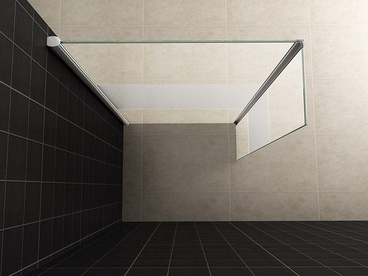 zijwand + hoekprofiel 300x2000 10mm NANO gedeeltelijk matglas - WDtegels