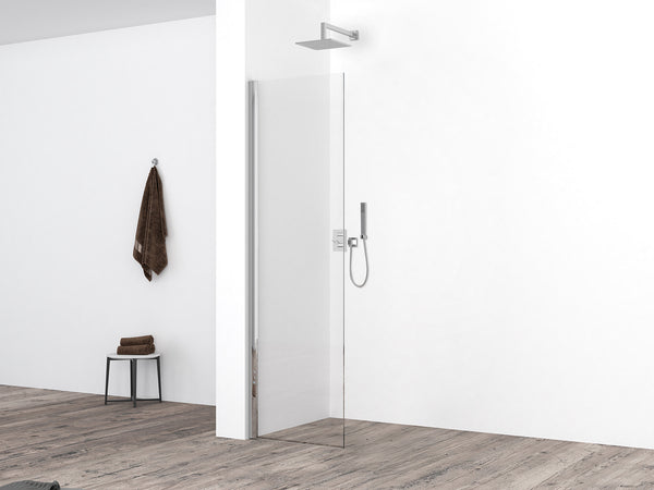Comfort Side panel with wall profile 40x200cm | 10 mm nano clear | Glass/chrome