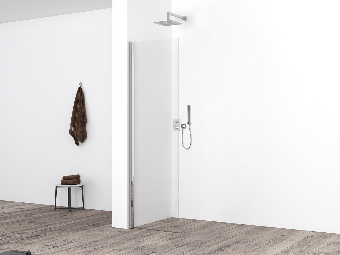 Comfort zijwand met muurprofiel 300 x 2000 x 10 mm nano helder glas/chroom - WDtegels