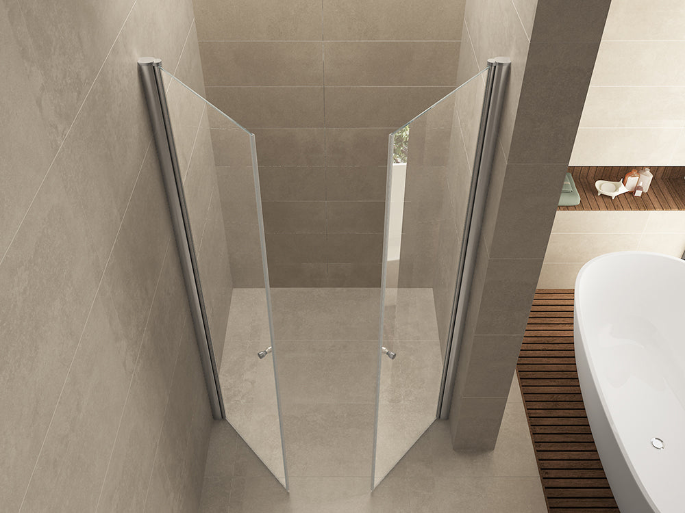 Lagos pendeldeur in nis 800 x 2000 x 6 mm nano helder glas/chroom - WDtegels