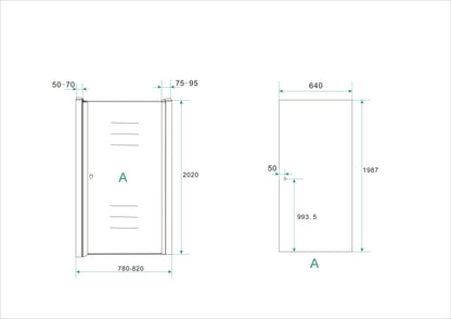 Wiesbaden nisdeur met profiel 80x202 cm 8 mm NANO glas - WDtegels