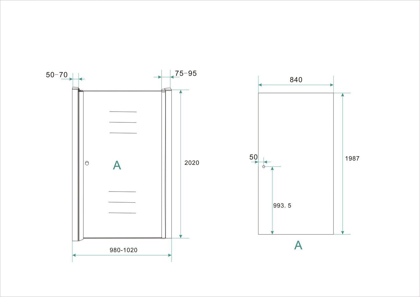 Wiesbaden nisdeur met profiel 100x202 cm - WDtegels