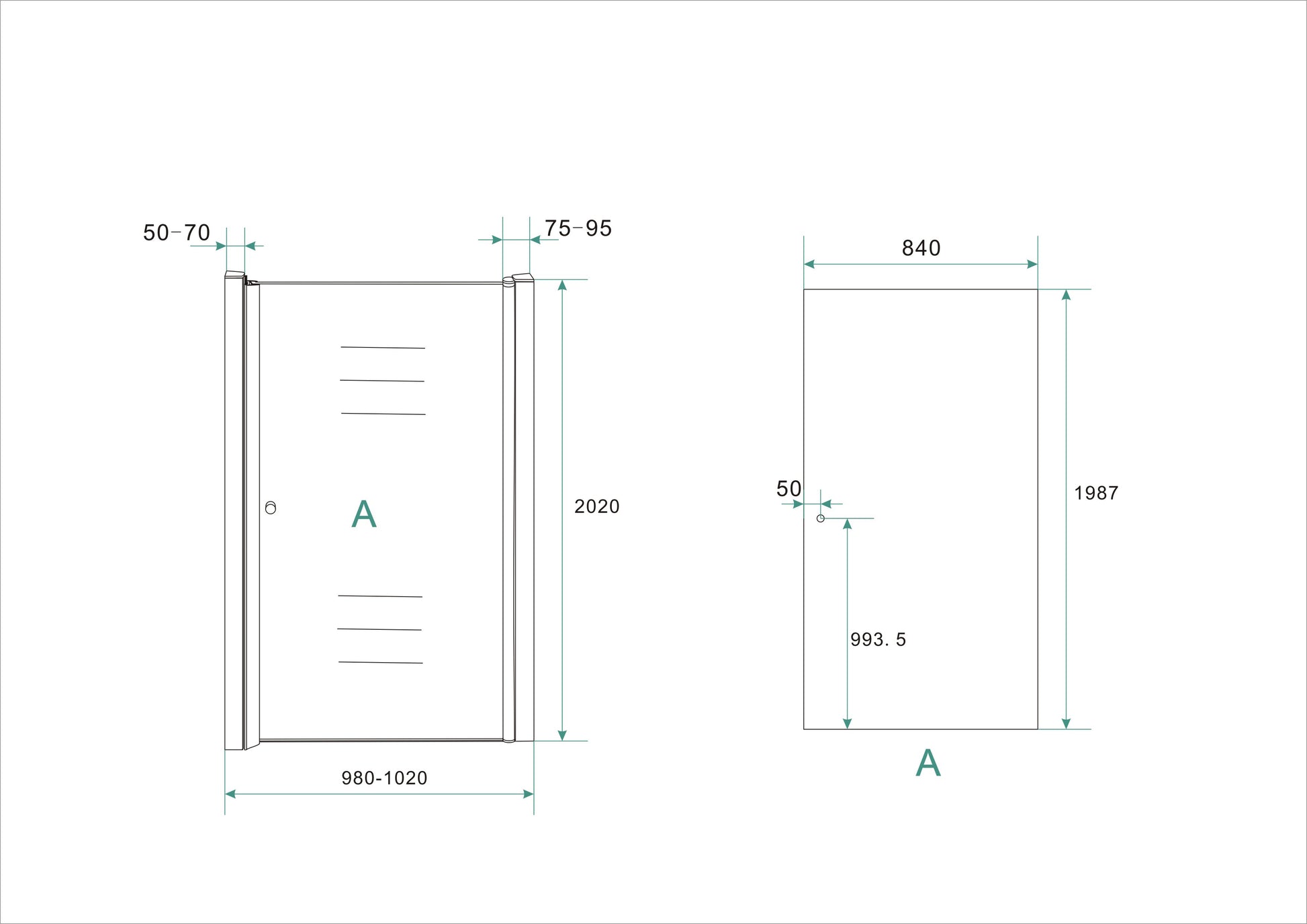 Wiesbaden nisdeur met profiel 100x202 cm - WDtegels