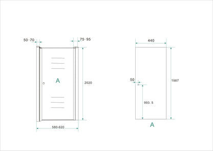 Wiesbaden nisdeur met profiel 60x202 cm 8 mm NANO glas - WDtegels