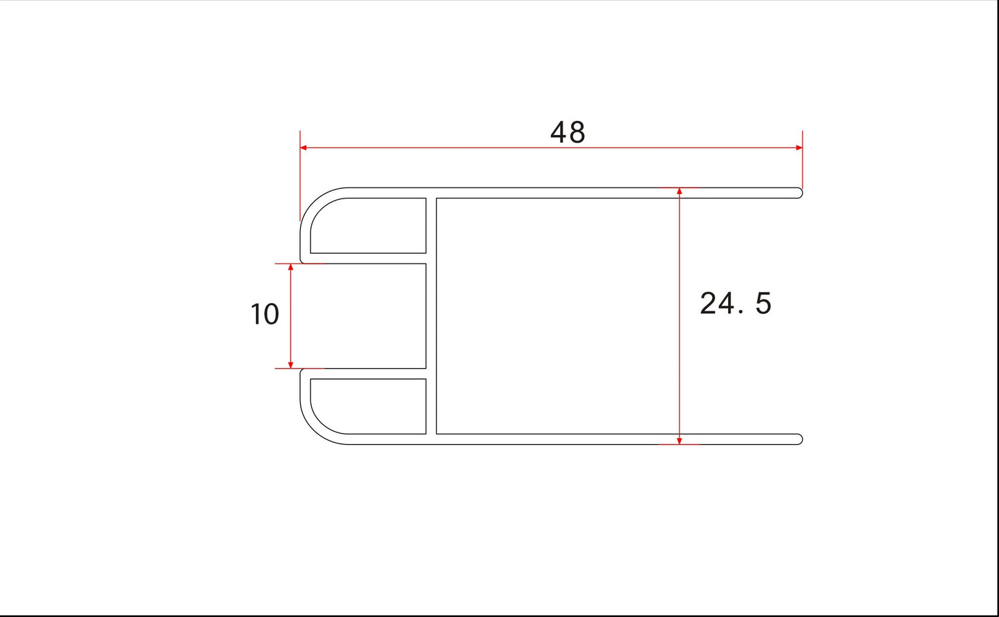 Wiesbaden chroom glasprofiel tbv muurprofiel glasdikte 1cm lengte 200 cm - WDtegels
