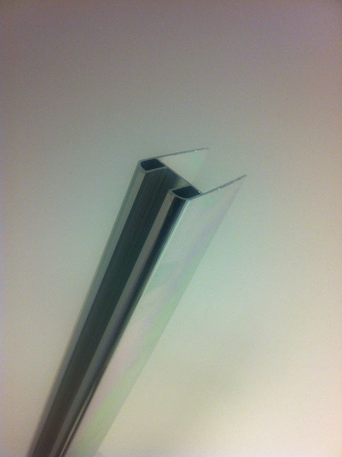 chroom glasprofiel tbv muurprofiel glasdikte 1cm lengte 200 cm - WDtegels