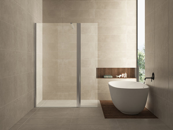 Comfort rotating side panel | 40x200cm | 10 mm nano clear | Glass/chrome
