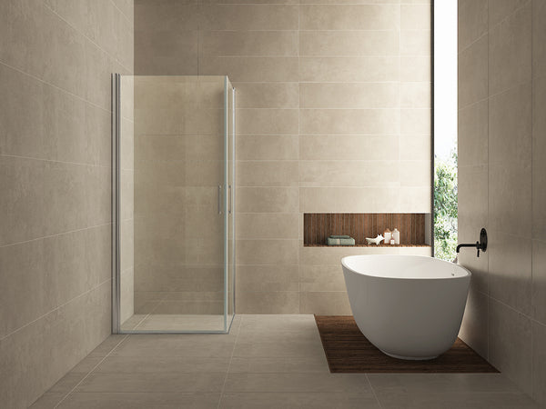 Salone Shower Enclosure | 2 Pivot Doors | 90x90x200cm | 8mm Nano Clear Glass/Chrome