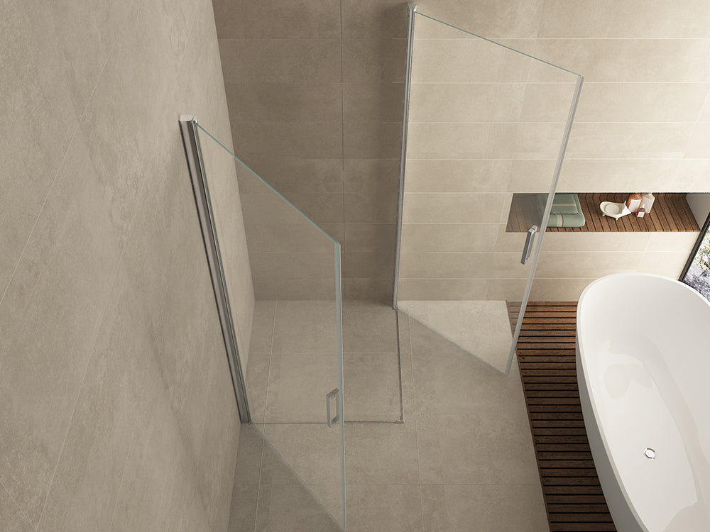Salone cabine met 2 draaideuren 900 x 900 x 2000 x 8 mm nano helder glas/chroom - WDtegels