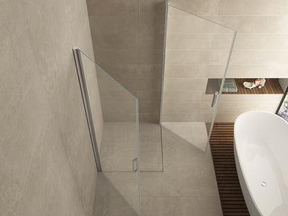 Salone cabine met 2 draaideuren 900 x 900 x 2000 x 8 mm nano helder glas/chroom - WDtegels
