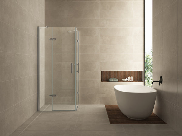Double corner entry shower enclosure | 2 pivot doors | 90x90x200cm | 8mm nano clear glass/chrome