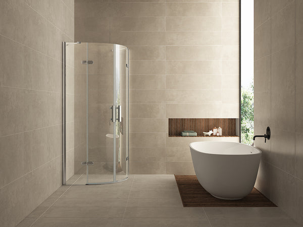 Double quadrant shower enclosure | 2 pivot doors | 100x100x200cm | 8mm nano clear glass/chrome